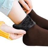 Men Women Socks Winter Warm Snow Thickened Add Velvet Solid