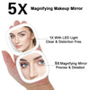 Miroir De Maquillage Led Portable 5x Grossissant Pour