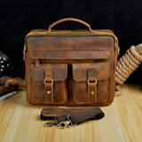 Briefcase Business Homme en Cuir Premium Look Vintage - 3