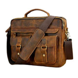 Briefcase Business Homme en Cuir Premium Look Vintage - 1