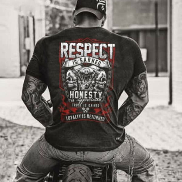 T-shirt Col Rond pour Homme avec Impression 3d Biker - 1